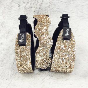 Hipsy Bracelet Adjustable Gold Skinny Wave or Wide Cute Bling Glitter Cuff